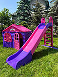 Гірка будиночок, Будиночок дитячий ігровий пластиковий пластик 129х129х120 см, Дитячі гірки для дому 243 см Doloni, фото 4