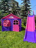 Гірка будиночок, Будиночок дитячий ігровий пластиковий пластик 129х129х120 см, Дитячі гірки для дому 243 см Doloni, фото 2