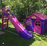 Гірка будиночок, Будиночок дитячий ігровий пластиковий пластик 129х129х120 см, Дитячі гірки для дому 243 см Doloni, фото 10