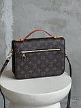 Сумка жіноча Луї Вітон через плече Louis Vuitton Medium Pochette коричневий + беж, фото 5