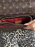 Сумка жіноча Луї Вітон через плече Louis Vuitton Medium Pochette коричневий + беж, фото 6