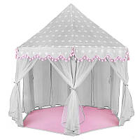 Намет дитячий ігровий Kruzzel 8772 Сіро-рожевий ігровий будиночок для дітей від 3 років розміри 70 х 140 см