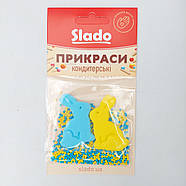 Прикраса Великодня / кондитерський набір жовто-блакитні кролики 15г, фото 4