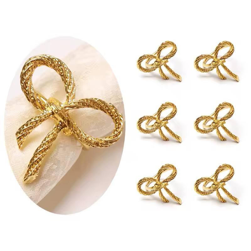 Набір кілець для серветок Бантики Leeseph Gold 6 шт