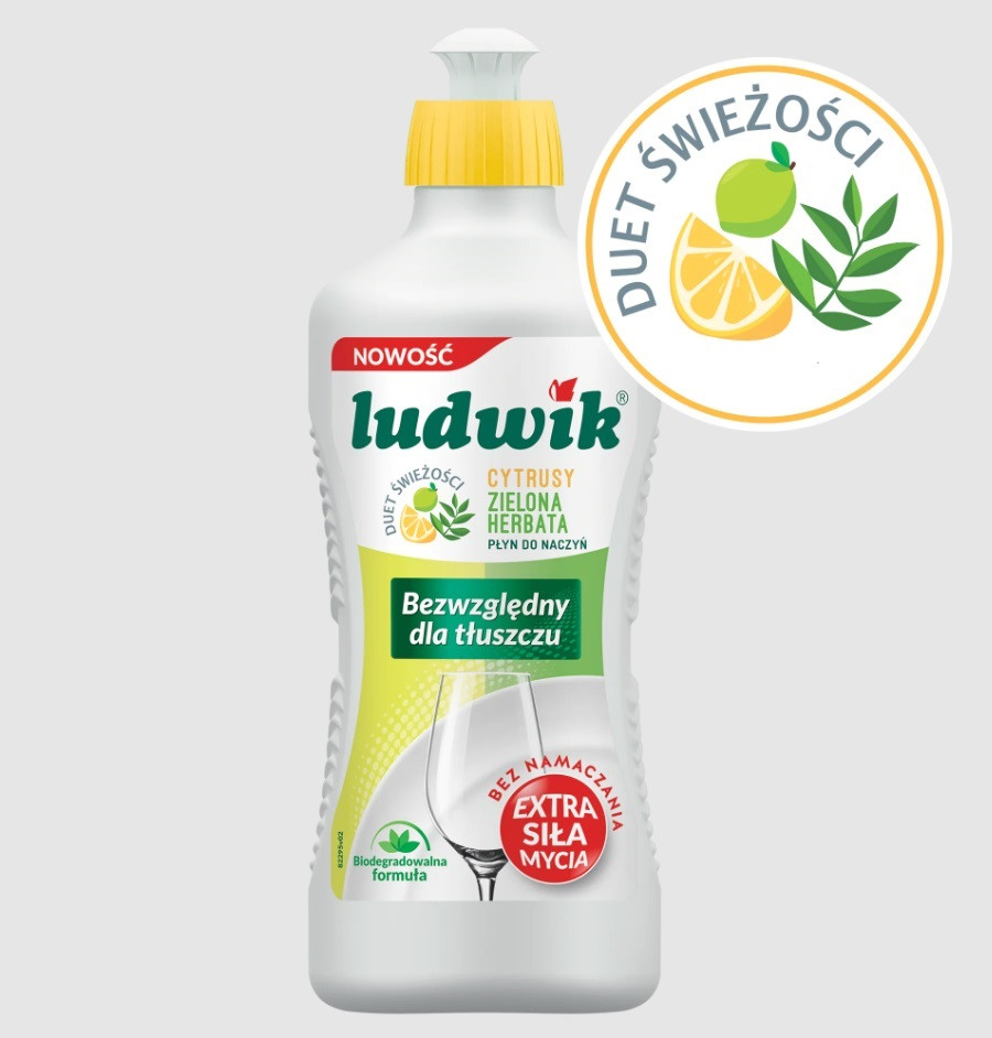Засіб для миття посуду Ludwik Цитрус і Зелений чай 900 мл