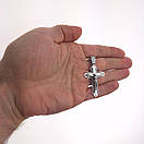 Великий срібний хрестик чоловічий Спаси і Збережи. Православний кулон хрест із срібла 925 проби., фото 3