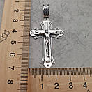 Великий срібний хрестик чоловічий Спаси і Збережи. Православний кулон хрест із срібла 925 проби., фото 4