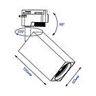 Светильник акцентный ML337 MR16/GU10 чорний, квадрат, 60*185мм FERON, фото 3