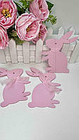 Декор з фоамірану 11см Кролик зі стрічкою, рожевий