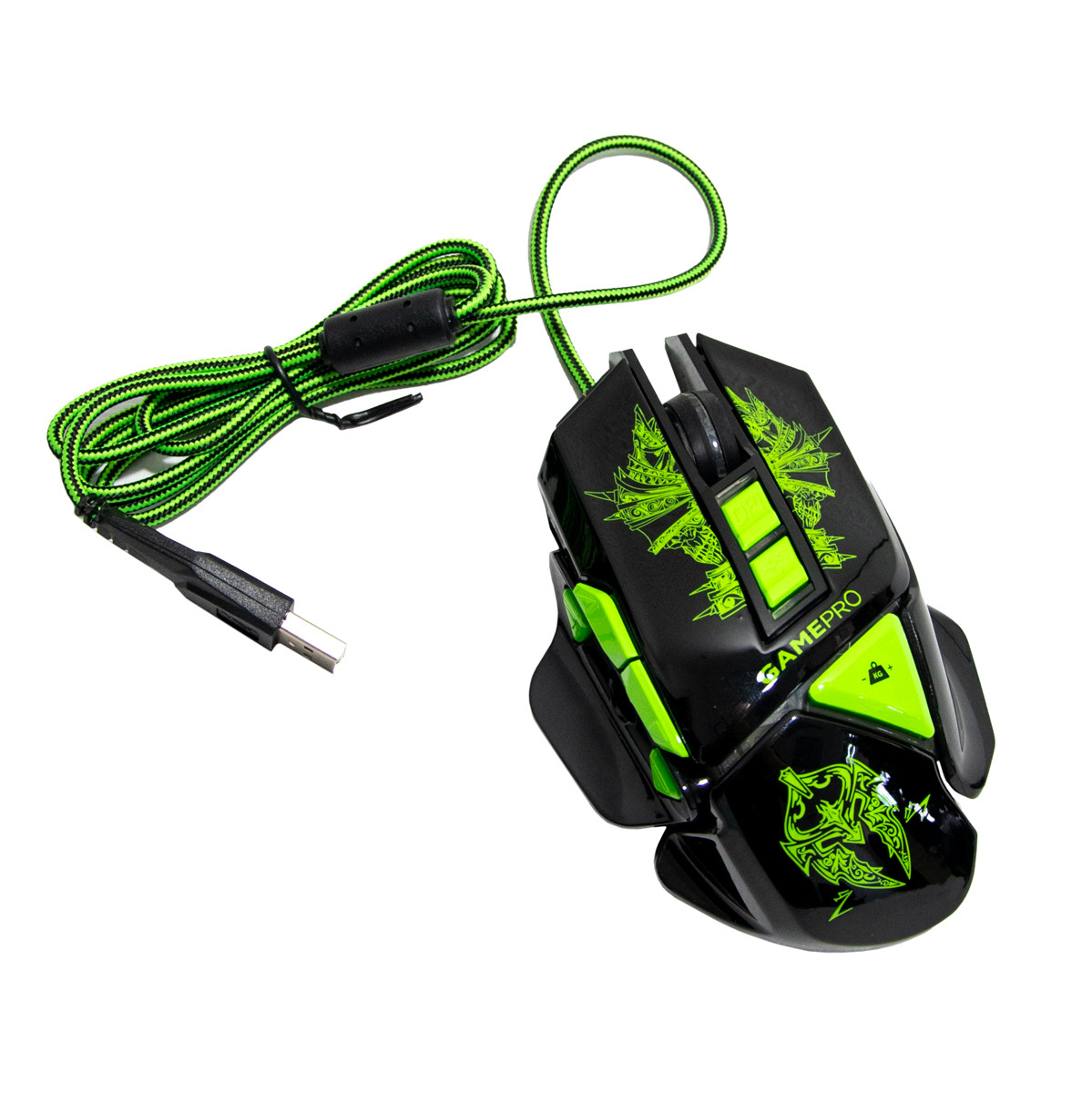 Игровая мышь с подсветкой Pgs 302 Polosmart RGB Черно-салатовая ...