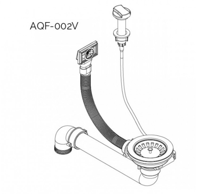 Сифон - автомат для кухонної мийки Aquasanita  - Helika AQF - 002V Universal