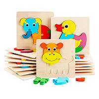 Трехмерные деревянные пазлы Животные Voltronic для развития логики и моторики lamp