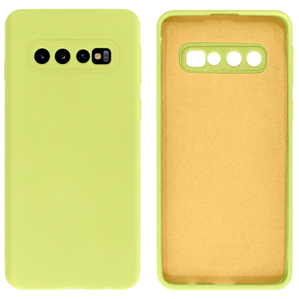 Чохол Silicone case Camera Protective для Samsung S10 (06) лимонний Flash