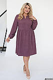 Весняне стильне вельветове плаття великих розмірів (р.50-60). Арт-1780/36, фото 4