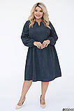 Весняне стильне вельветове плаття великих розмірів (р.50-60). Арт-1780/36, фото 8