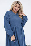 Весняне стильне вельветове плаття великих розмірів (р.50-60). Арт-1780/36, фото 7
