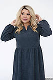 Весняне стильне вельветове плаття великих розмірів (р.50-60). Арт-1780/36, фото 9