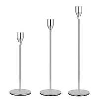 Свічників високі Leeseph 3шт срібло MV036