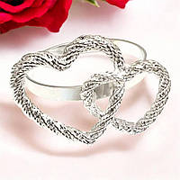 Кілеця для серветок Сердця Leeseph Silver 2 шт