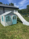 Дитячий будиночок з гіркою, Ігрові будиночки для дачі 129х129х120 см, Дитяча гірка для вулиці 243 см Doloni, фото 3