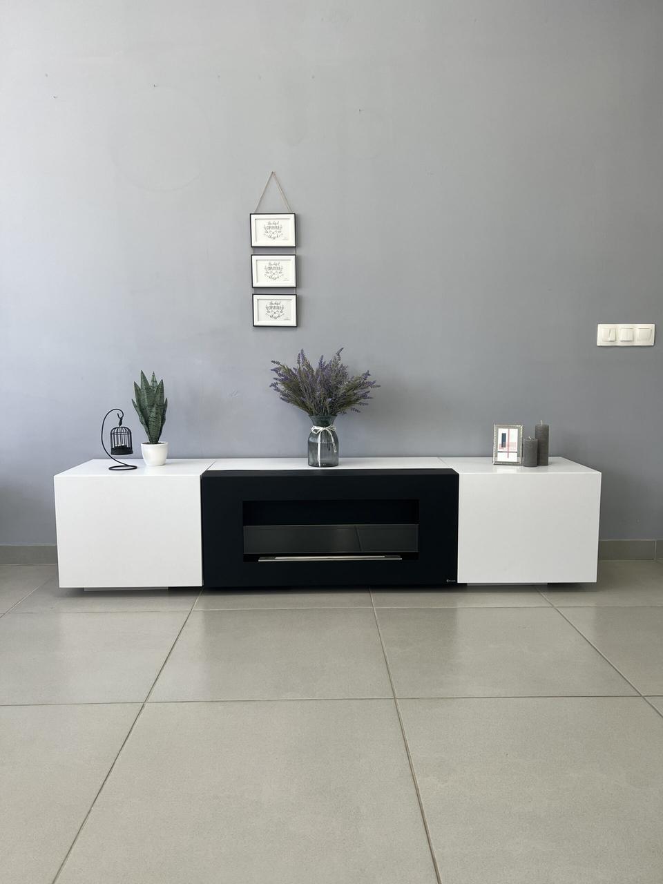 Тумба з біокаміном “Віва 190см 2Д” біла, фото 1