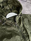 Куртка чоловіча демісезонна хакі жатка з капюшоном Stone Island, фото 5