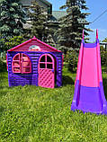 Дитячий ігровий будиночок з гіркою, Ігровий будиночок, Дитячий ігровий комплекс для вулиці, Гірка спуск 243 см, фото 9