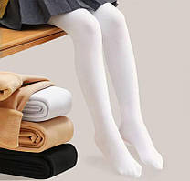 Дитячі колготки на хутрі/флісі  для дівчіток Термоколготи білі чорні бежеві110/128/134/160