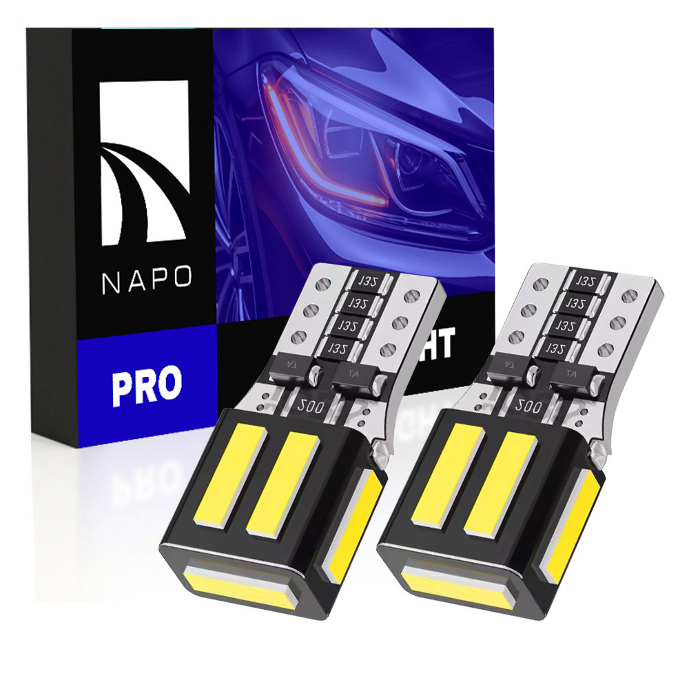 Комплект світлодіодних ламп NAPO PRO T10-7020-7smd W5W T10 колір світіння білий 2 шт