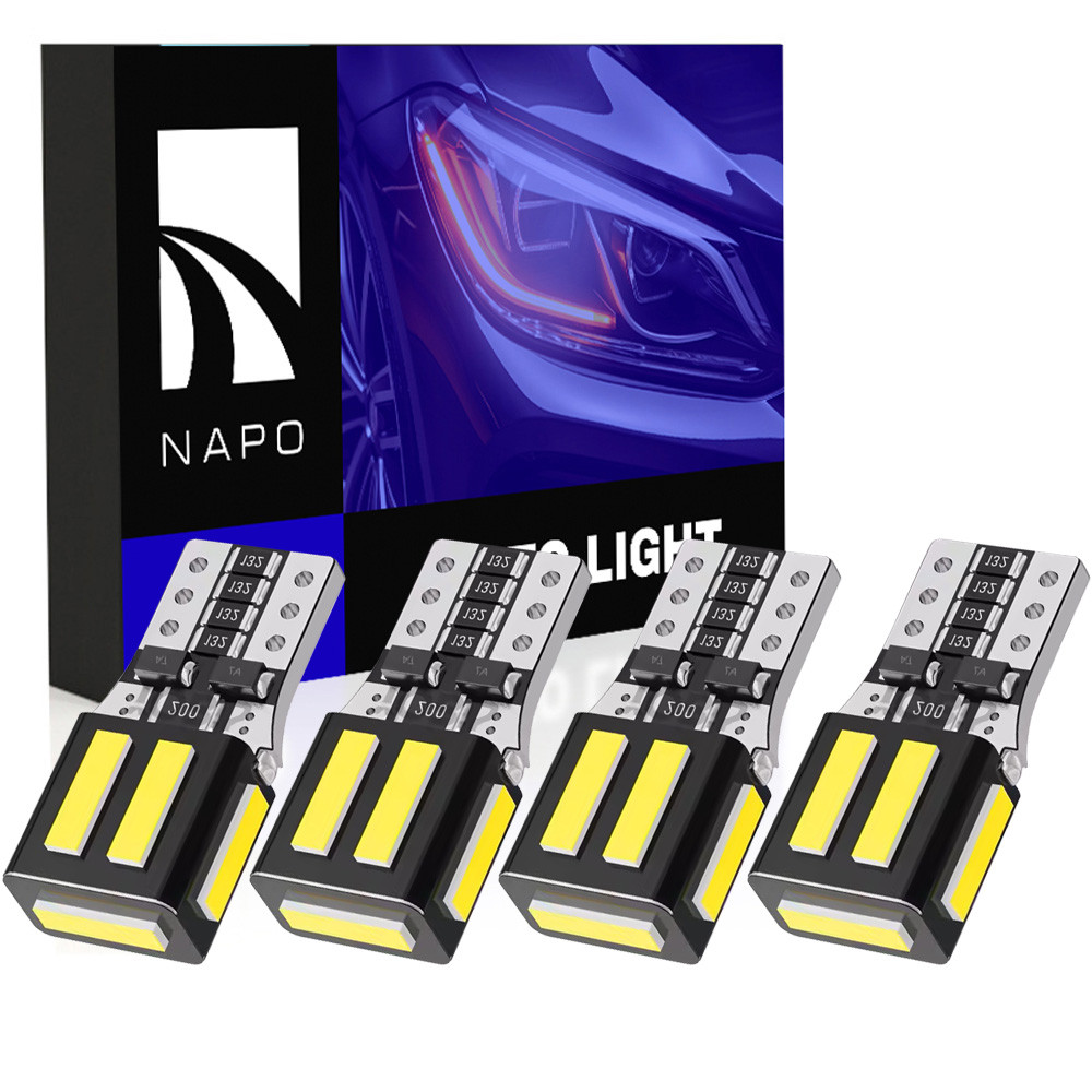 Комплект світлодіодних ламп NAPO PRO T10-7020-7smd W5W T10 колір світіння білий 4 шт