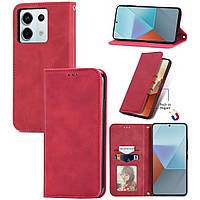 Чохол-книжка Skin Feel Leather Wallet для Xiaomi Redmi Note 13 Pro 5G / Poco X6 5G Red