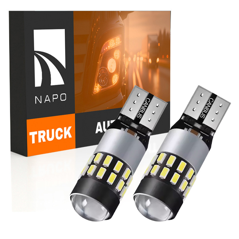 Комплект світлодіодних ламп для вантажівок NAPO TRUCK T10-3014-30smd W5W T10 24V колір світіння білий 2 шт, фото 1