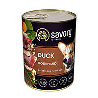 Корм вологий Savory Dog Gourmand Duck паштет для дорослих собак усіх порід з качкою 400 г lamp