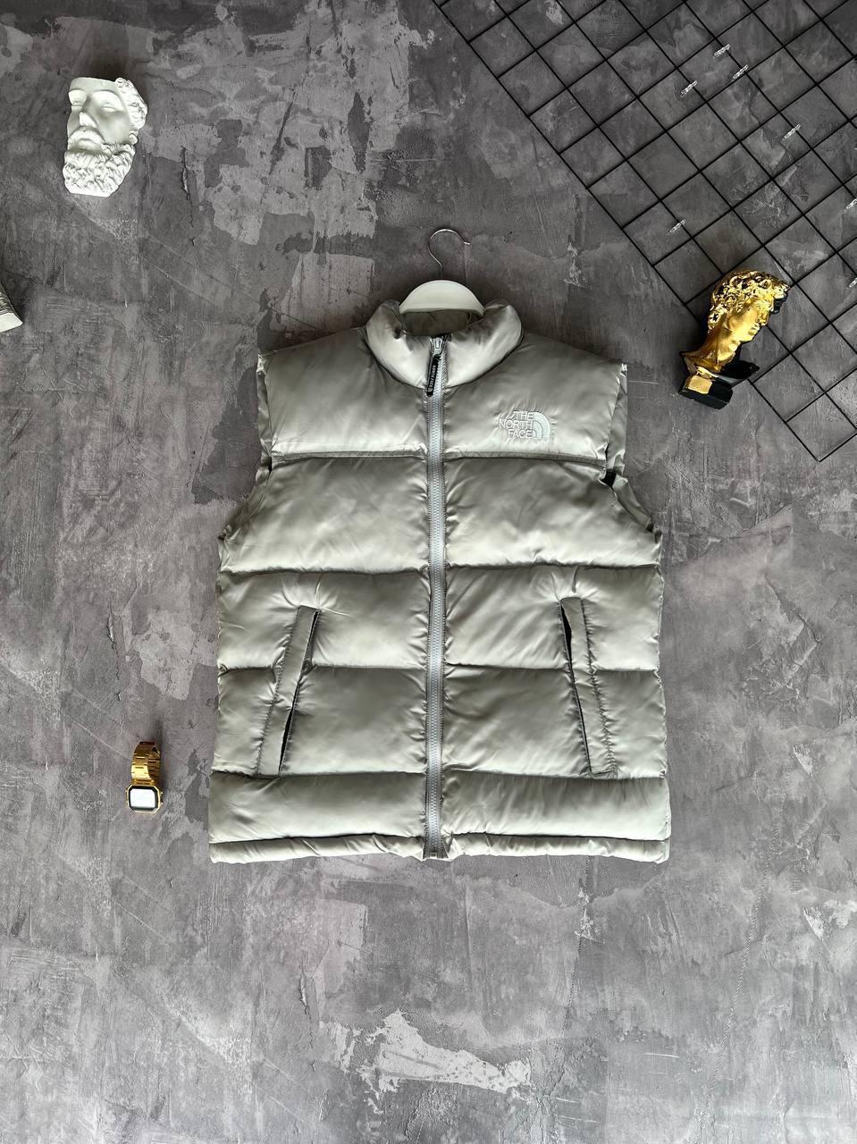 Жилетка чоловіча сіра весна-осінь без каптура логотип The North Face TNF, фото 1