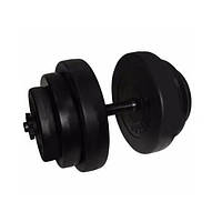 Гантель складальна композитна в пластиковій оболонці Rock pro 18,5 кг NE-PL-G-018