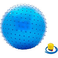 М'яч для фітнесу (фітбол) масажний "HMS" NE-MAS-65-B синій 65 см