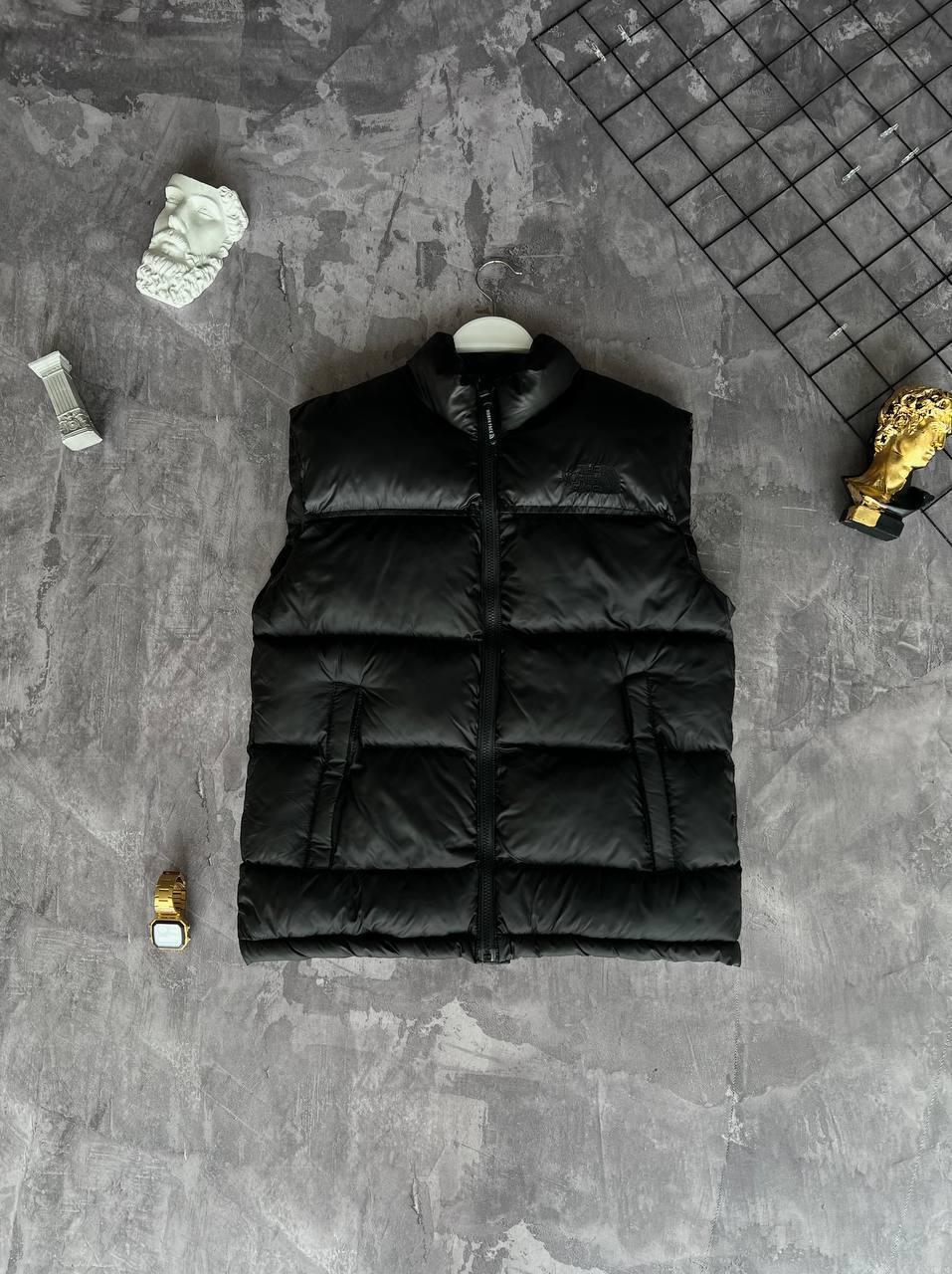 Жилетка чоловіча чорна весна-осінь без каптура логотип The North Face TNF