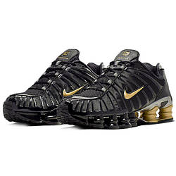 Чоловічі кросівки Nike Shox TL Black Gold Metallic-Gold чорні з золотом