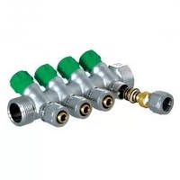Колектор Koer KR.1123-4 3/4”x4 WAYS вентильний з фітингом