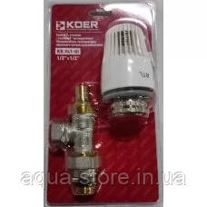 Кран Koer KR.941-Gi - 1/2x1/2 RTL із системою "антипротечка" кутовий, фото 1