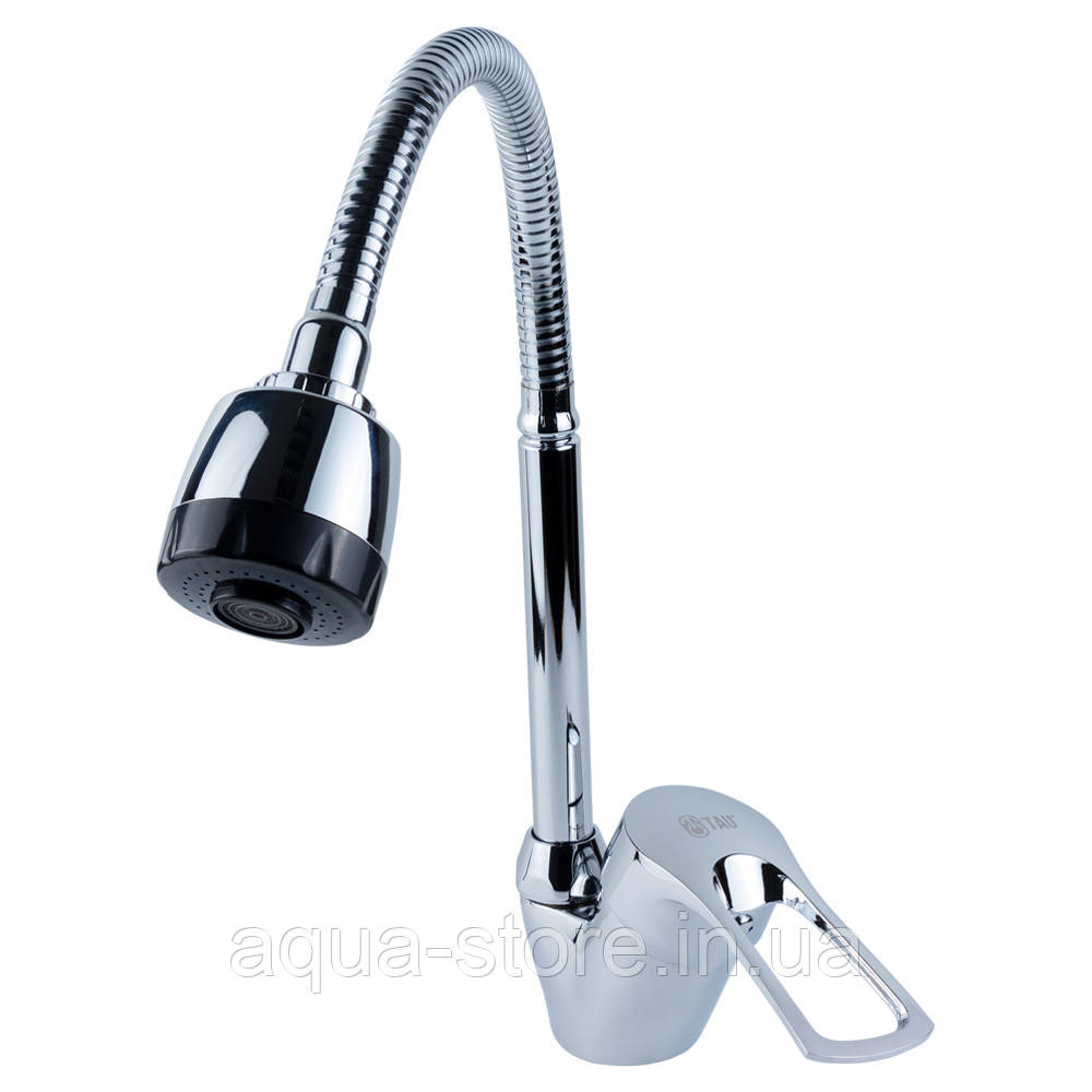 Змішувач s43 Ø40 для кухні гусак гофрований на гайці TAU SM-4B644C (9843150), фото 1