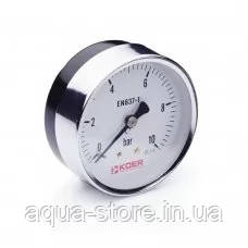 Манометр Koer аксіальний 611A 10 bar, D=63мм, 1/4''