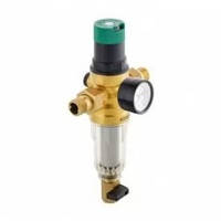 Фильтр самоочищающийся KOER KR.1242 - 1" НР с редуктором давления и манометром (пластик.колба)