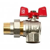 Кран Koer кутовий з американкою 3/4 Red