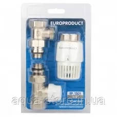 Комплект EP.1301 - 1/2'' для підключення радіатора (прямий) з термоголовкою, фото 1