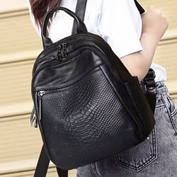 Рюкзак жіночий шкіряний з принтом під рептилію 34926