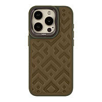 Чохол Kajsa Briquette Collection Rhombus для iPhone 15 Pro Max преміальний чохол накладка Olive lamp