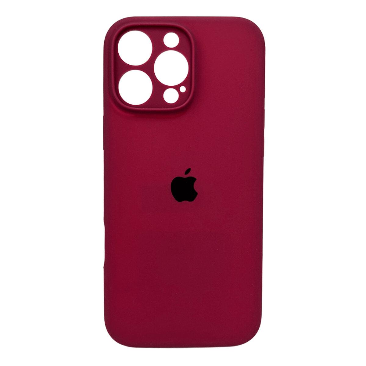 Чохол Silicone Full Case Camera Protect (AA) Apple iPhone 16 Pro Max (Бордовий)