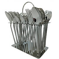 Набір столових приладів із нержавіючої сталі 36 предметів з візерунком на підставці cutlery set cd03 lamp