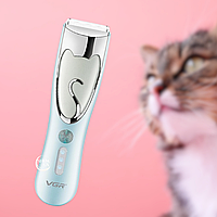 Акумуляторна машинка для стрижки тварин VGR V203 з 2 насадками для грумінгу собак та котів lamp